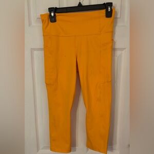 Bright Yellow Cargo Leggings